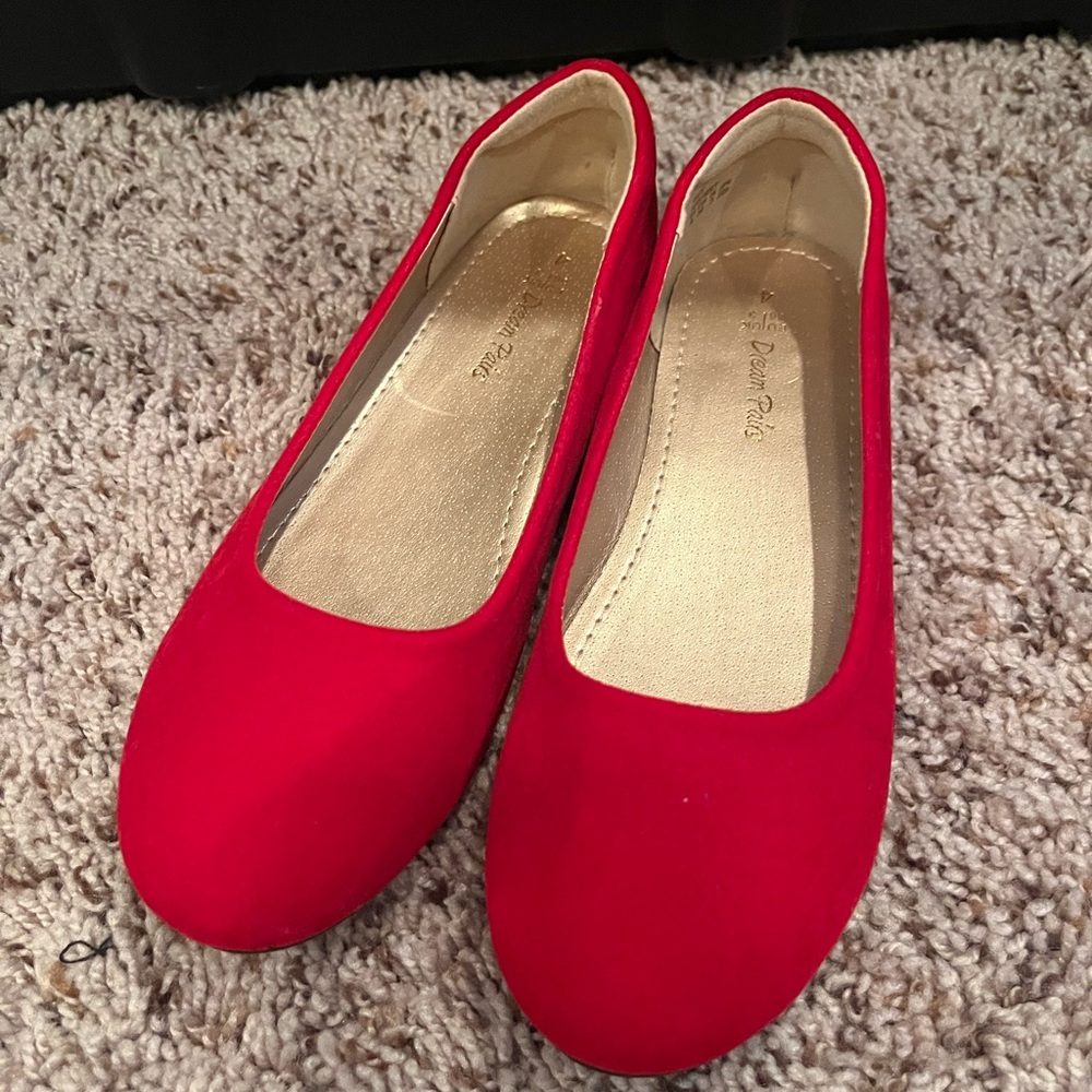 Girls Red Ballet Flats